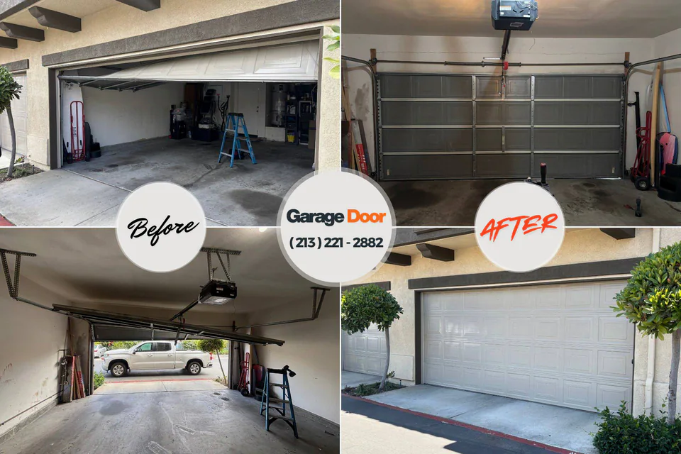 Before and after: garage door repair Poquoson, VA